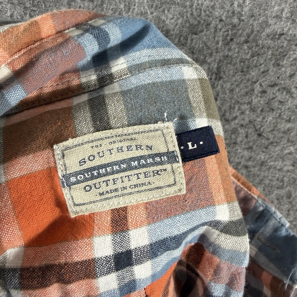 Southern Marsh Shirt Mens SZ Large Plaid Button Down Long Sleeve Cotton Preppy - Picture 7 of 7